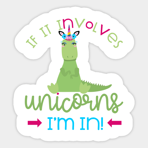 Unicornus Rex Sticker by strawberrymonkee